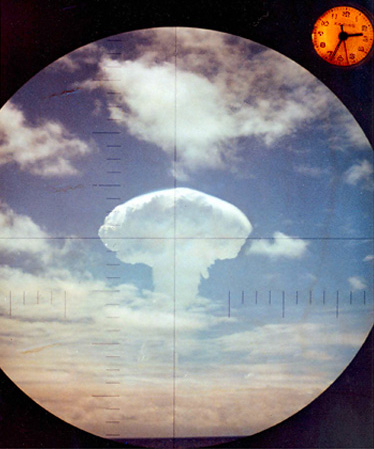 Dominic 9, 06 May 1962, Frigate Bird test cloud as viewed through the periscope of the USS Carbonero SS337.